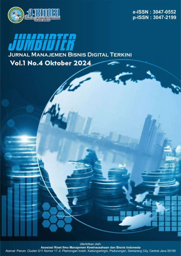 					View Vol. 1 No. 4 (2024): Oktober : Jurnal Manajemen Bisnis Digital Terkini (JUMBIDTER)
				