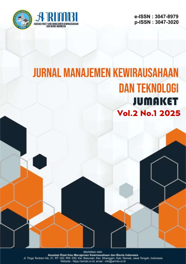 					View Vol. 2 No. 1 (2025): Maret: Jurnal Manajemen Kewirausahaan dan Teknologi
				