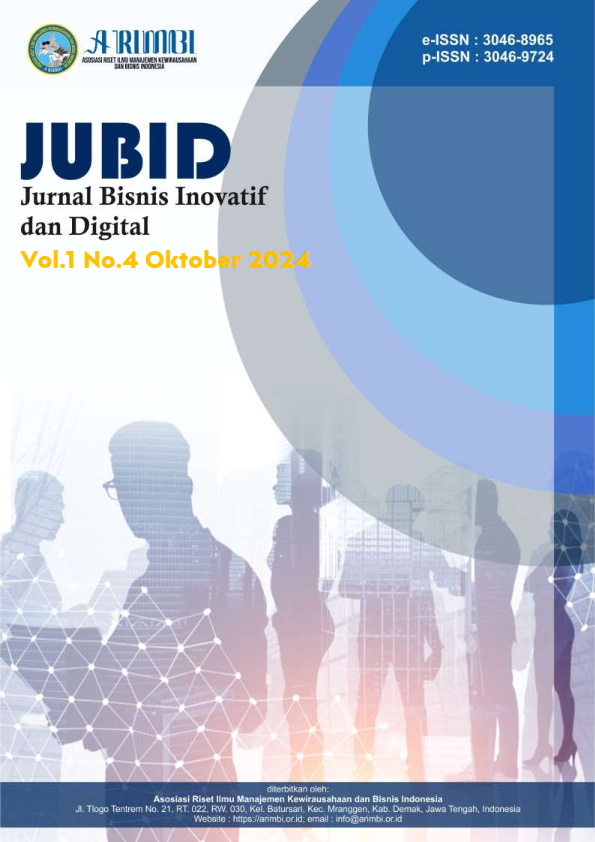 					View Vol. 1 No. 4 (2024): Oktober : Jurnal Bisnis Inovatif dan Digital 
				